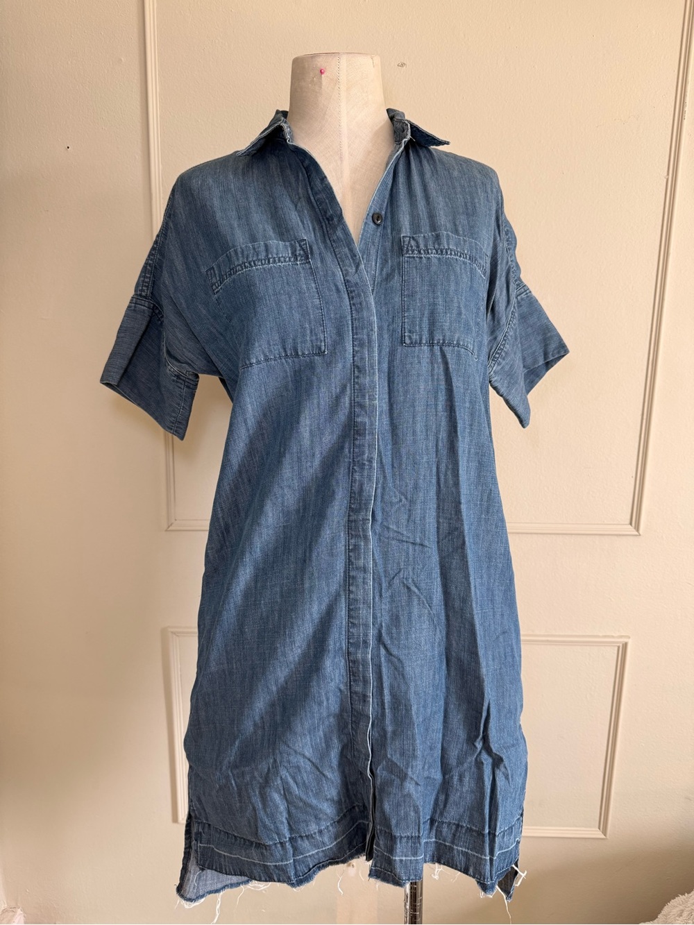 Madewell Denim Short Sleeve Shirt Dress XS